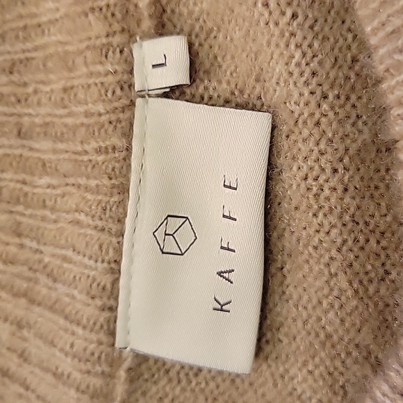 KAFFE Sweater L Blue White Cream Pink Stripes - Picture 11 of 13